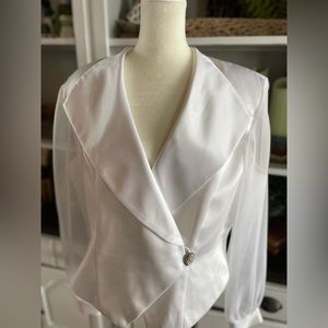 JR Nites Caliendo white evening blouse. Size 16